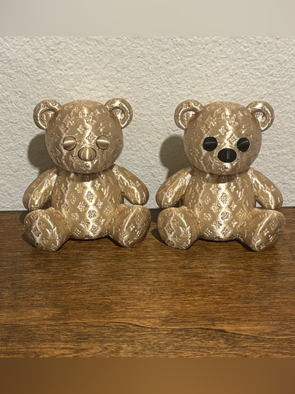 3D Printed Gold Tone Fashion Bear (1 piece)